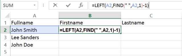 How To Split First Last Names In Excel Includes Formulas Mobile Legends